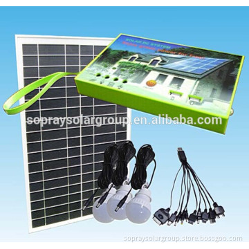10w 20w mini solar power kits with 2 bulbs usb ports